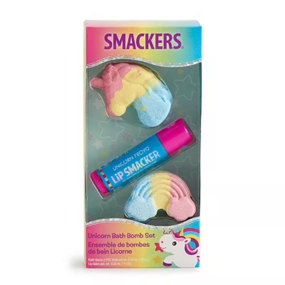 New Lip Smackers Unicorn Bath Bombs + Lip Balm Set